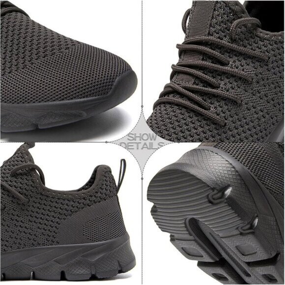 ⚡Mens Grey Running Fashion Tennis Walking Lightweight Athletic Sneakers - Picture 4 of 7